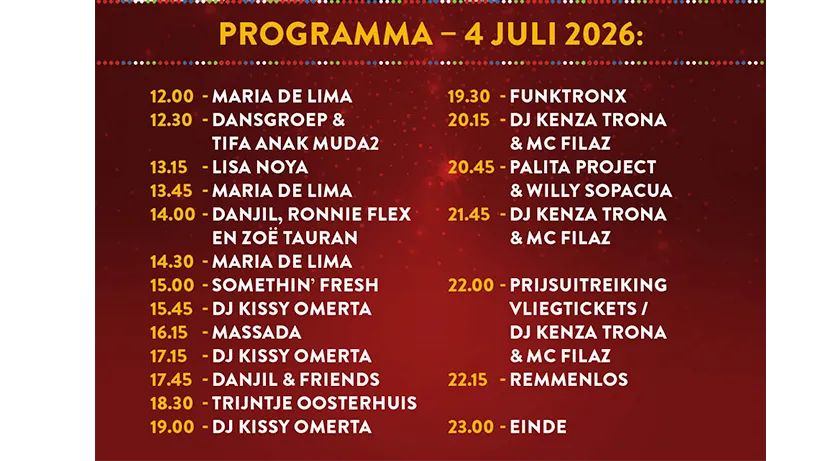 Programma - 4 juli 2026